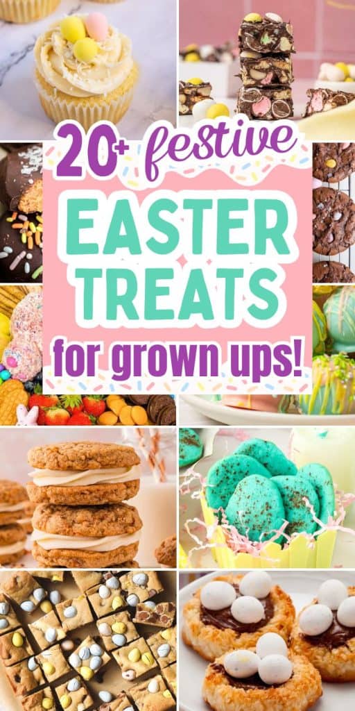 collage of easter treats adults.