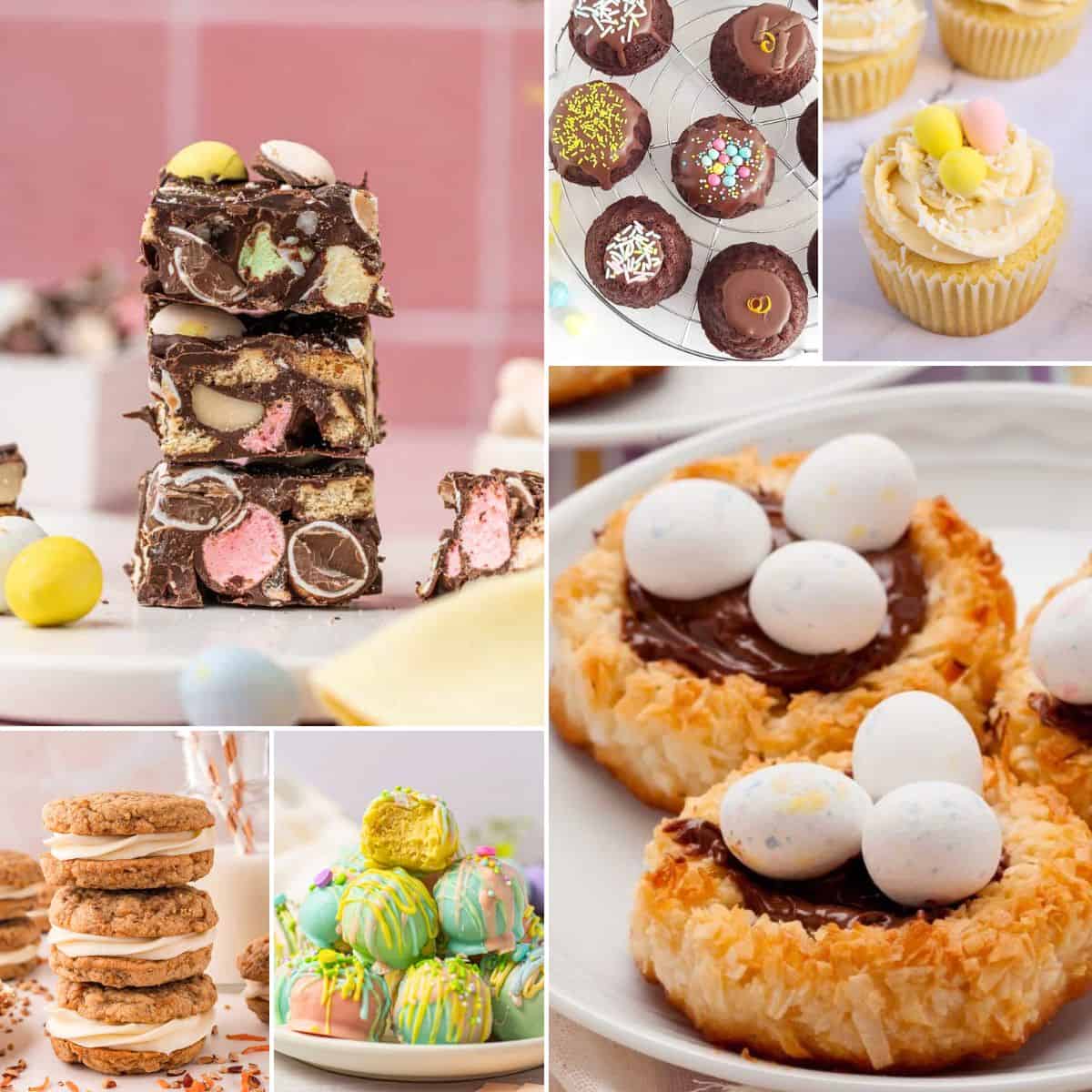 collage of easter treats ideas for adults.