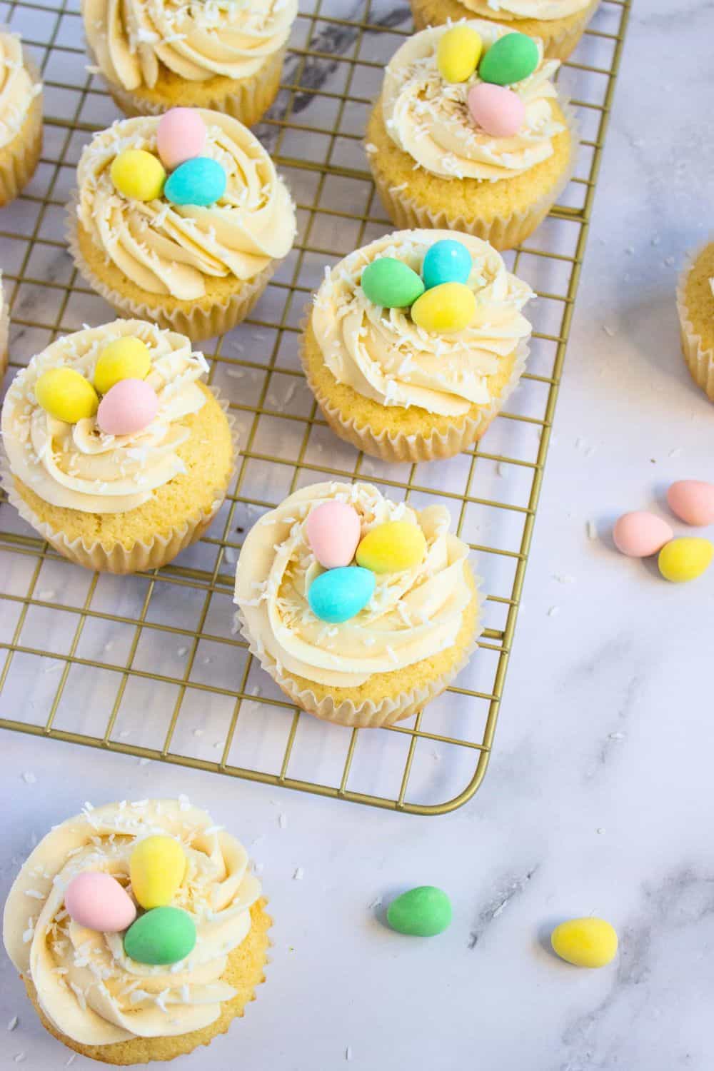 spring cupcakes with lemon curd.