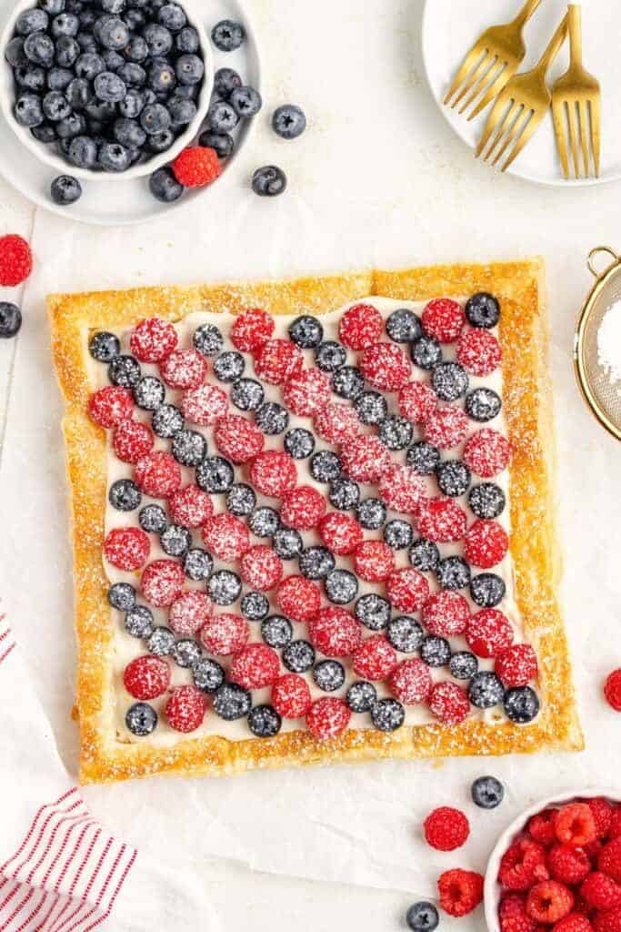 berry puff pastry tart.