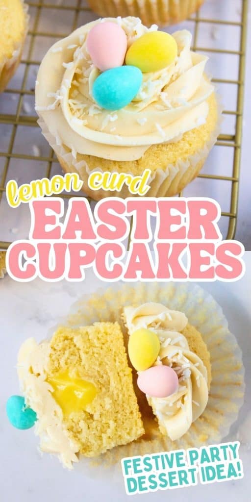 collage of lemon cupcakes.