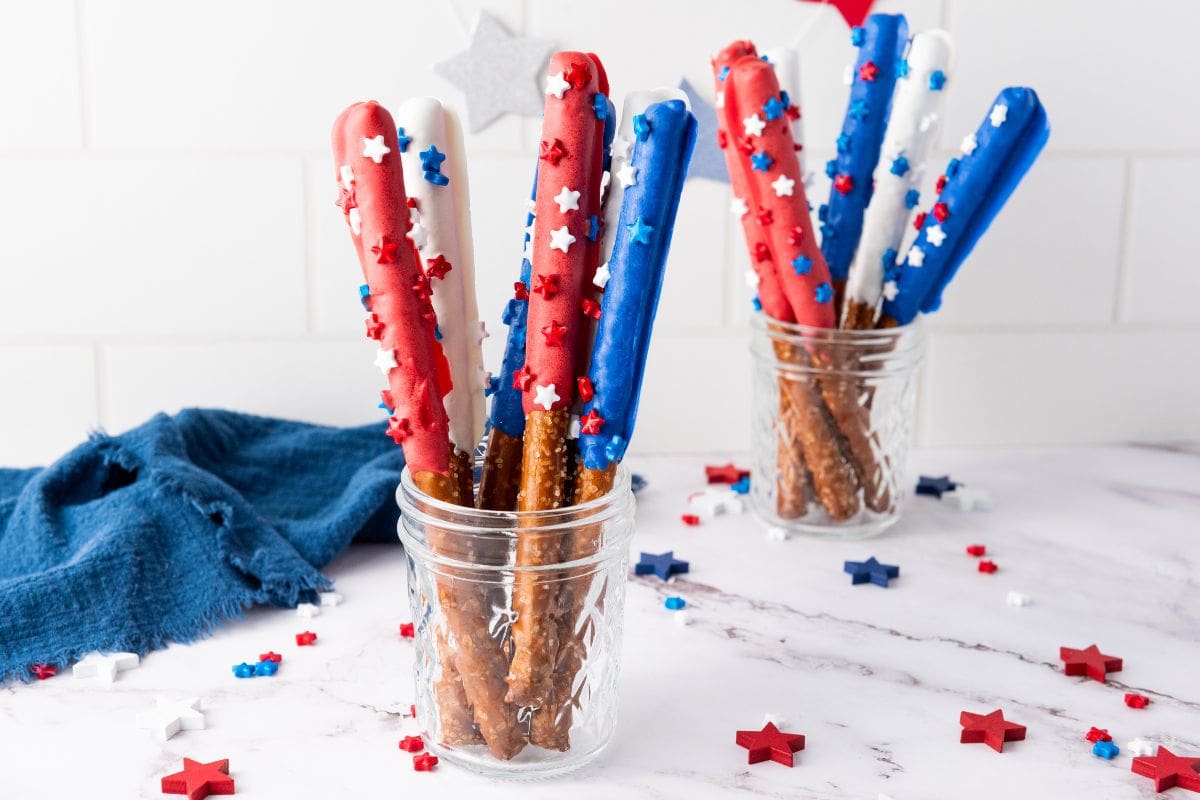 4th of july themed food pretzels.