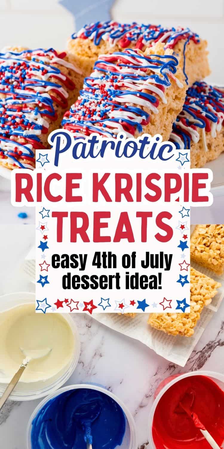 collage of patriotic rice crispy treats.