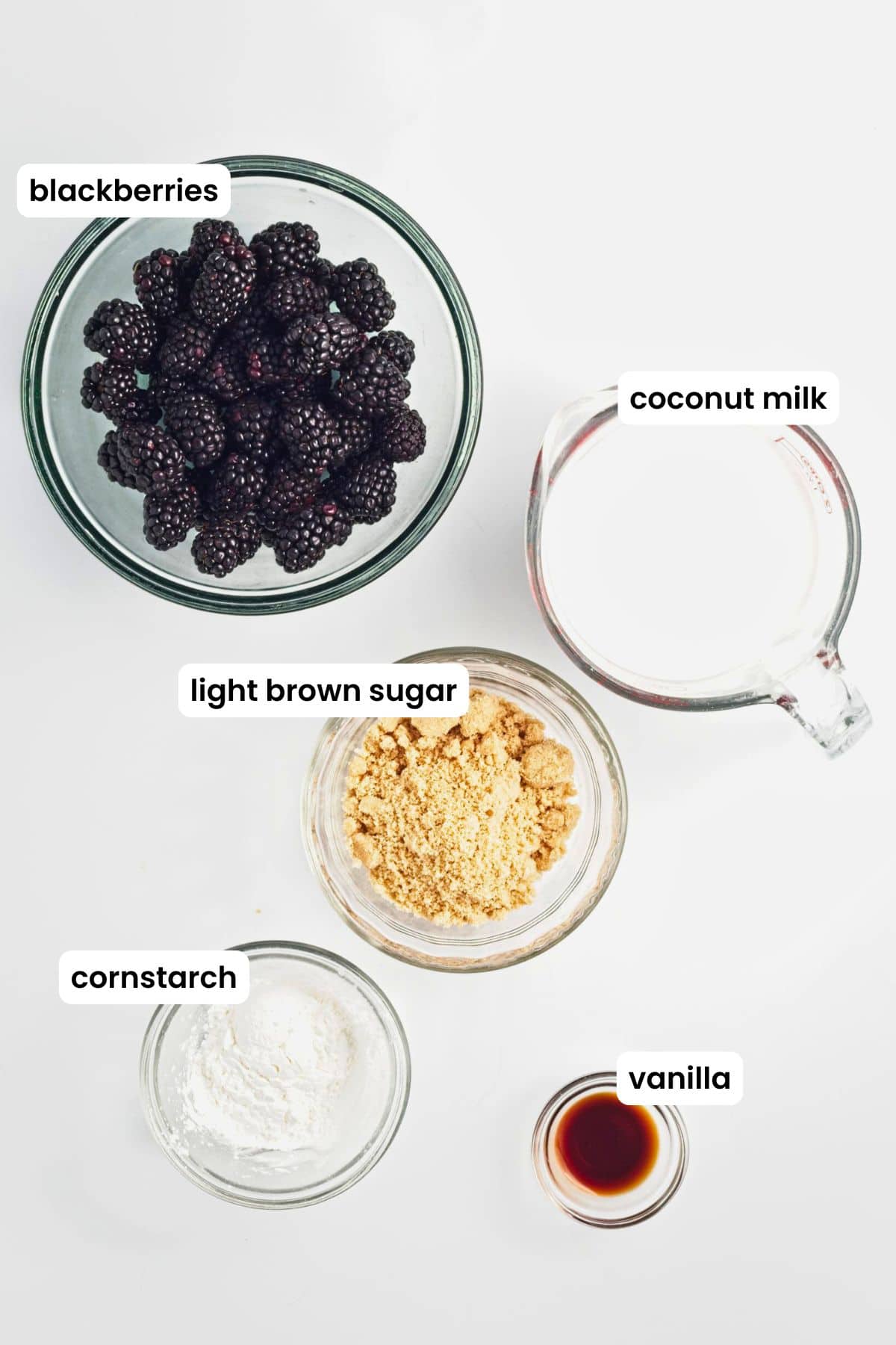 blackberry popsicle ingredients labelled.