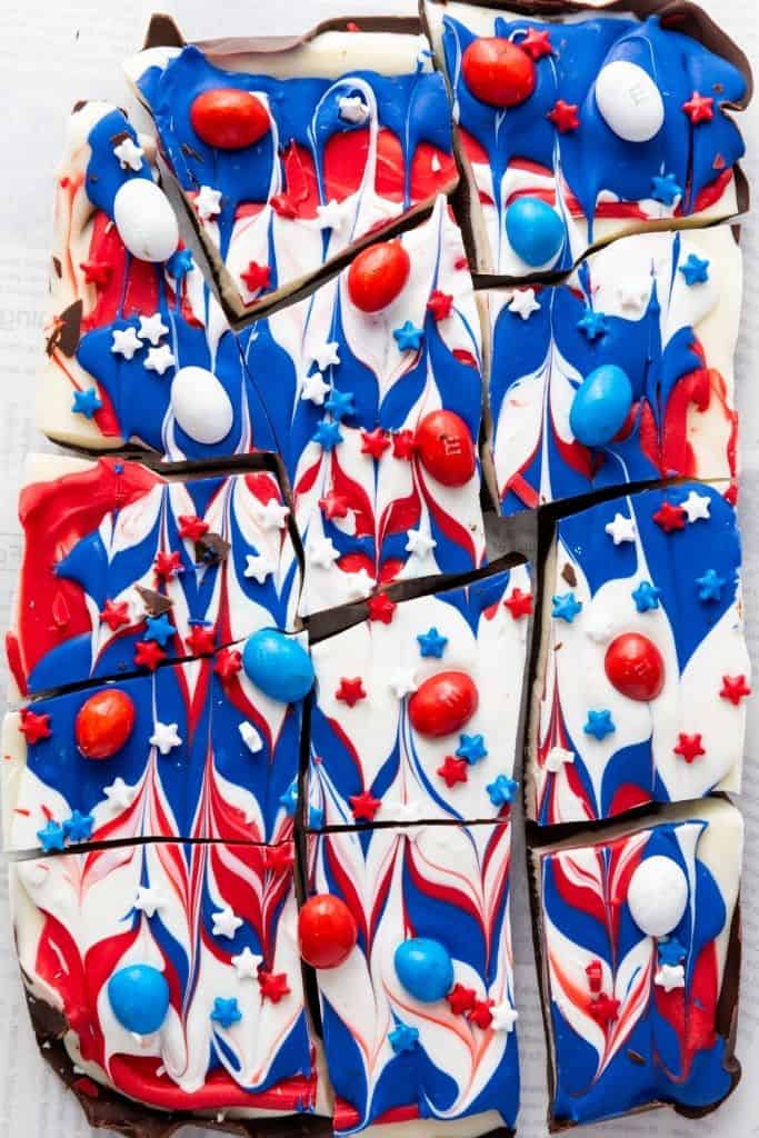 candy chocolate bark sliced.