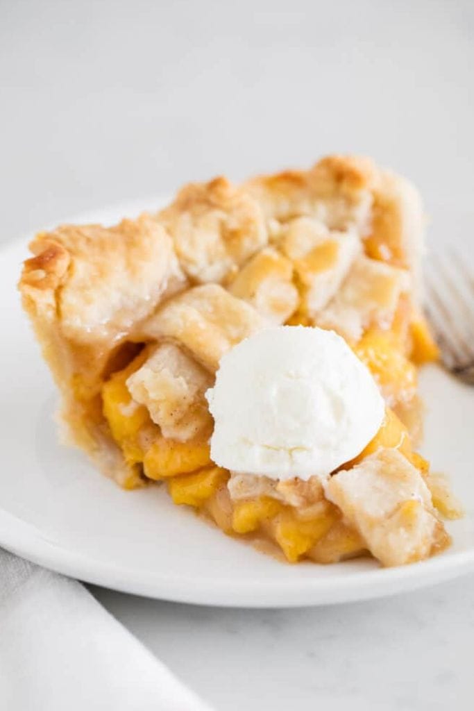 slice of peach pie.