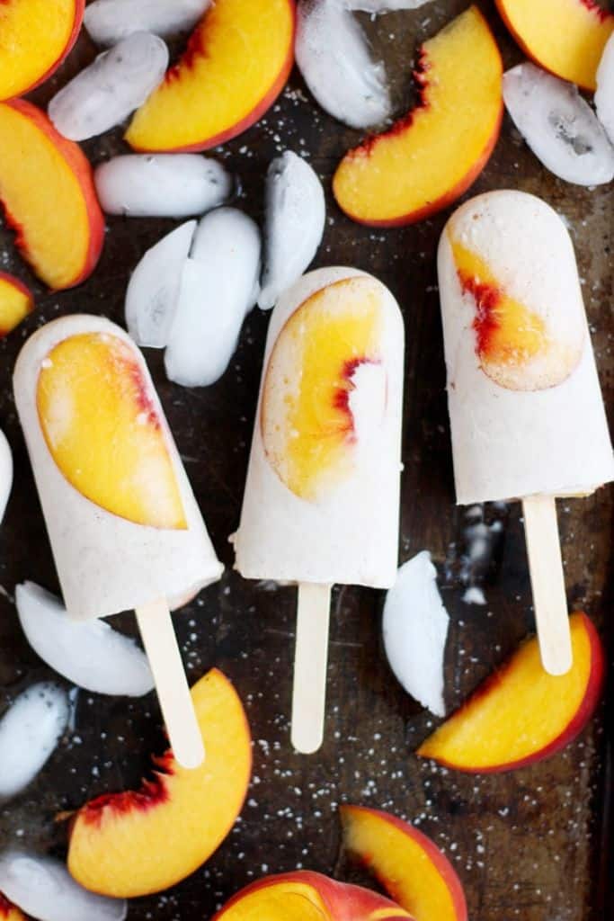 coconut and peach popsicles.