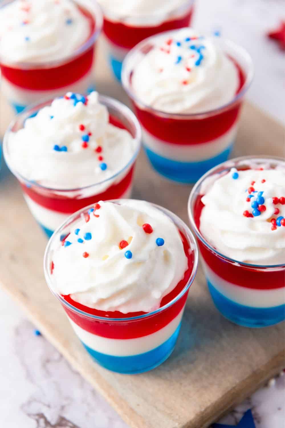 red white and blue jello.