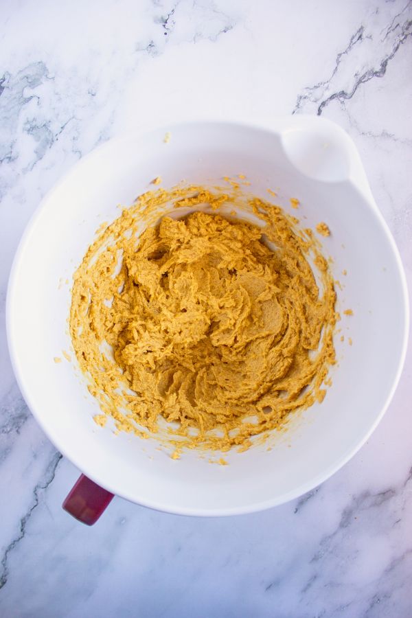 graham cracker base cookie wet ingredients in bowl.
