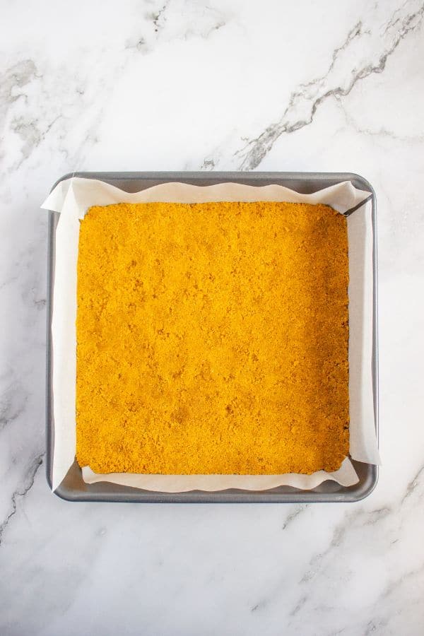 graham cracker crust pressed into pan.