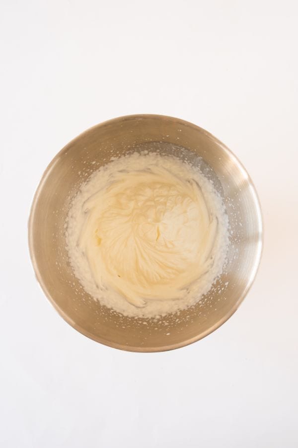 process step to make biscoff cake cream.