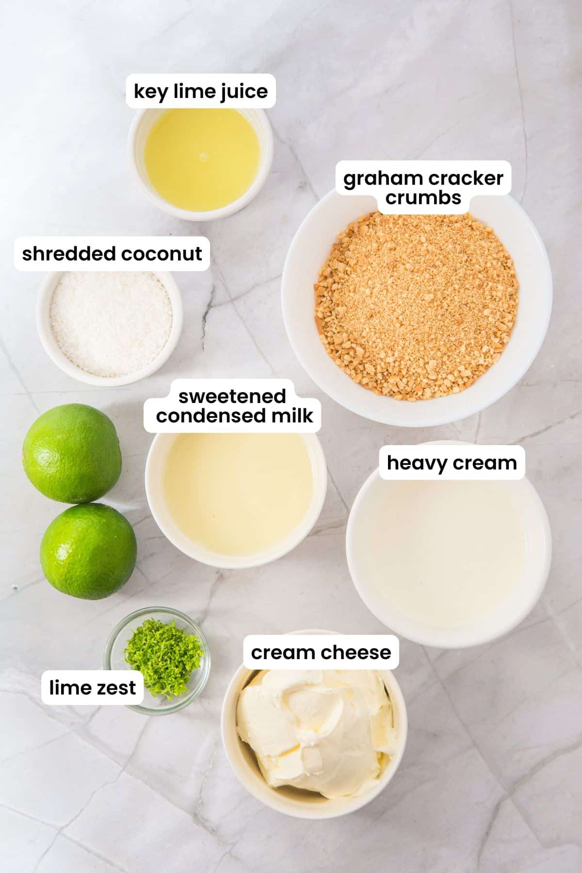 key lime cheesecake cups ingredients labelled.