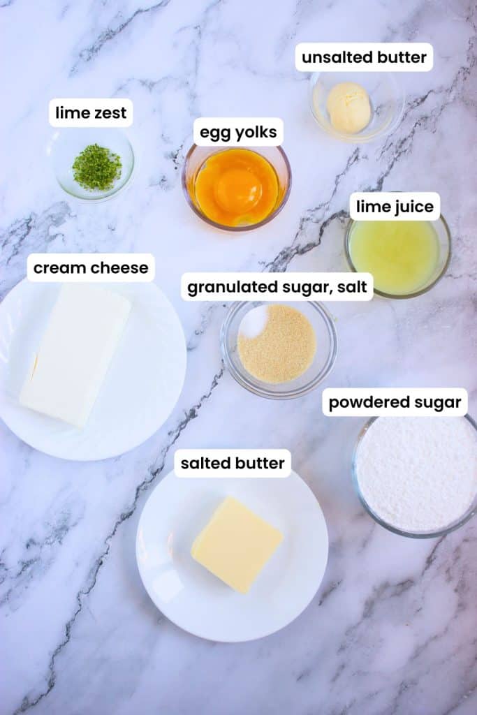 key lime pie cookie frosting ingredients labelled.