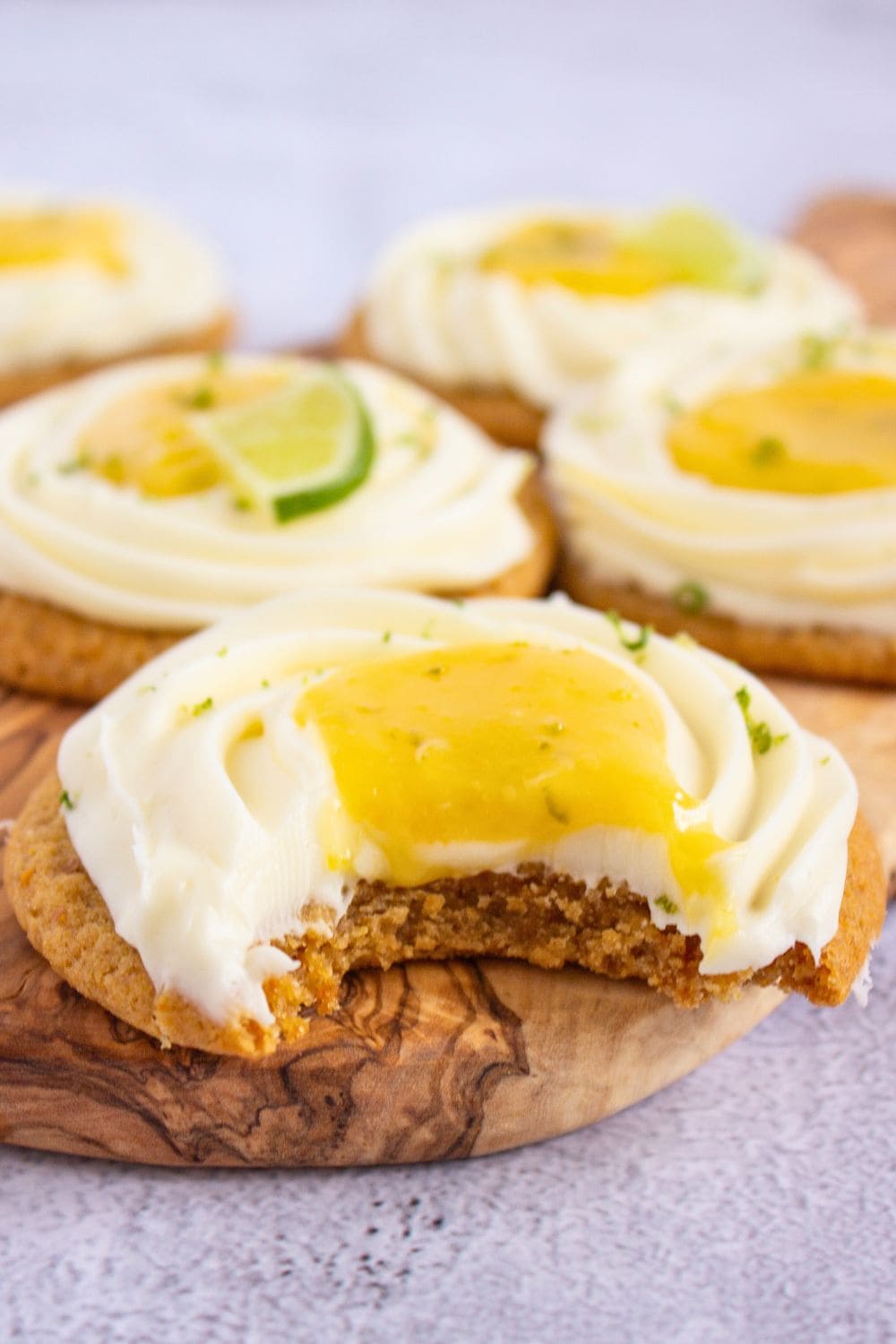 key lime summer cookies closeup.