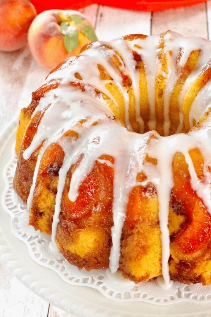 peach bundt cake glazed.