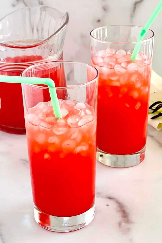 red Hawaiian alcoholic punch.