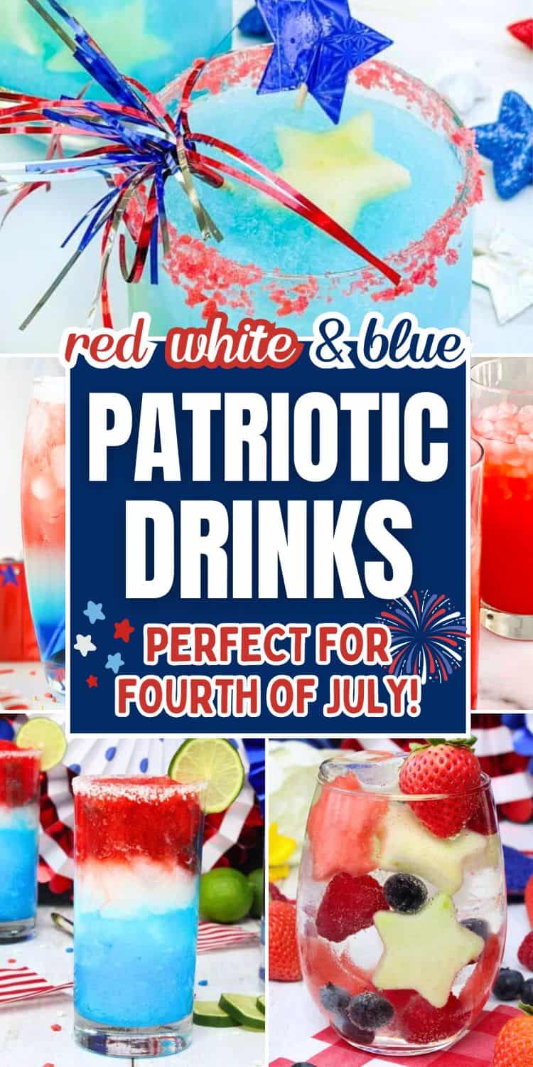collage of patriotic drinks.