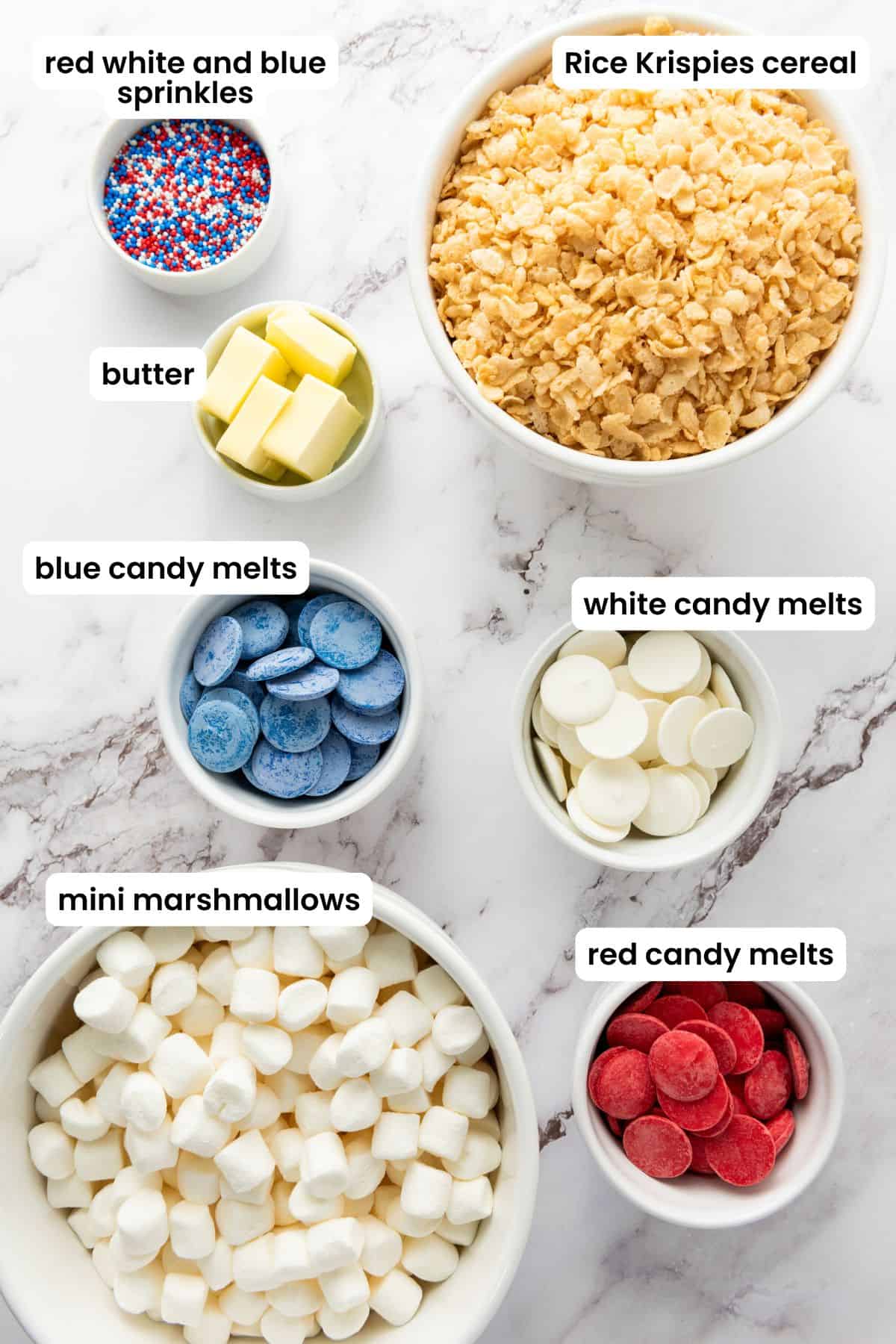 rice krispie treats ingredients labelled.