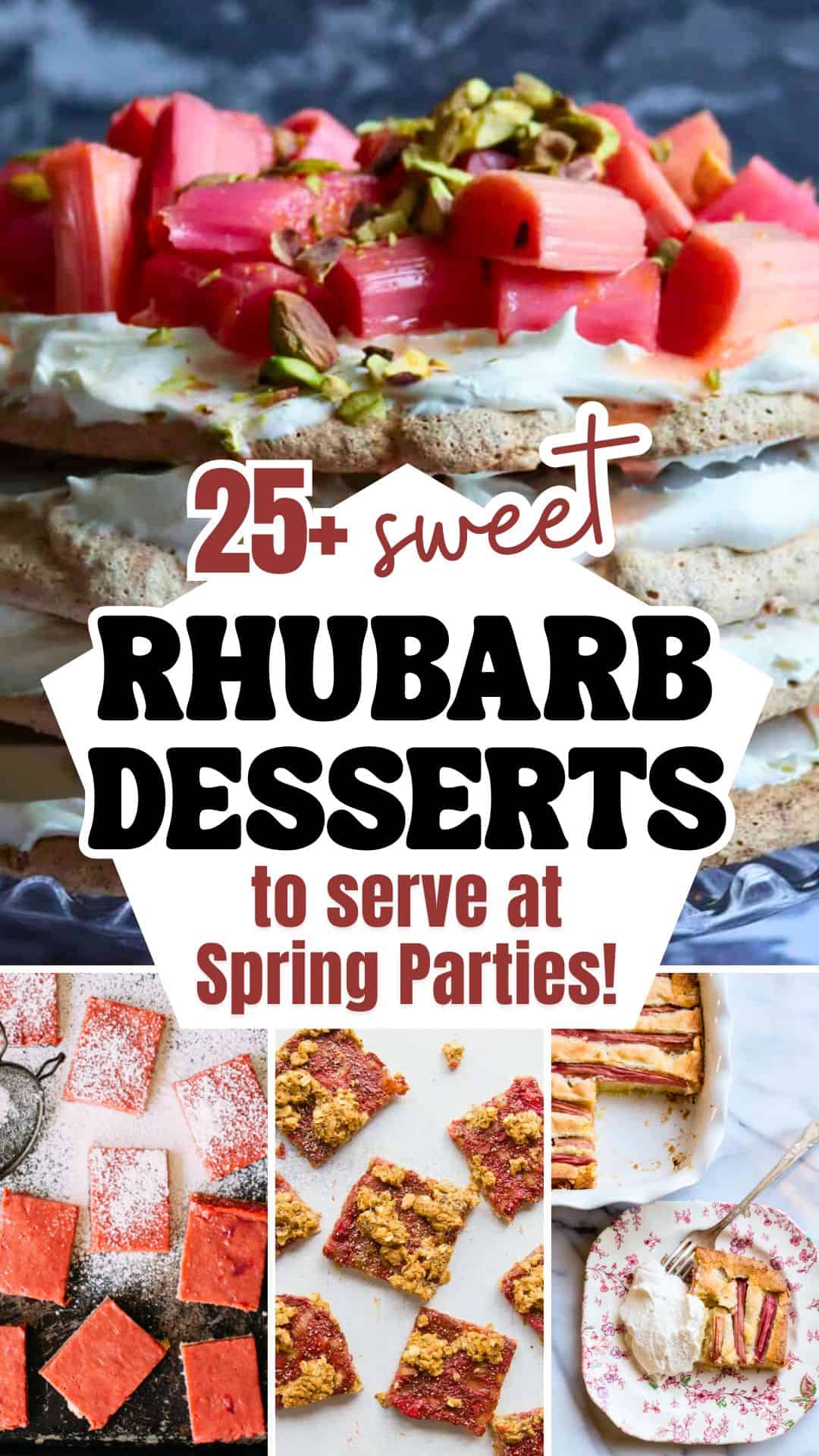 collage of rhubarb recipes.