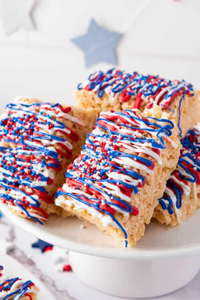 red white and blue rice krispie treats.