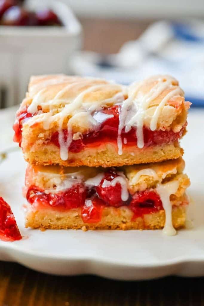 cherry dessert squares glazed.