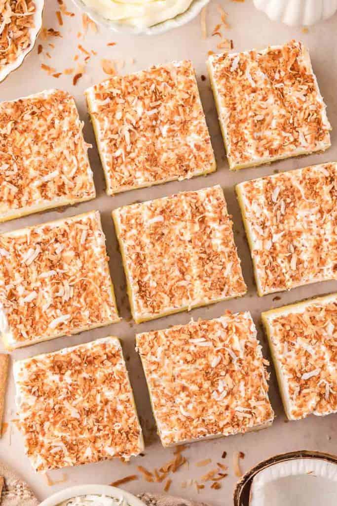 coconut pudding dessert bars.