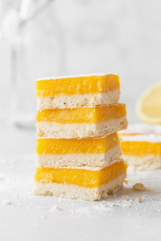 lemon bars stacked.