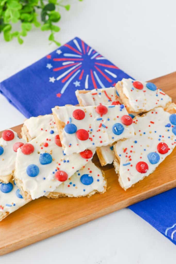 patriotic candy bark.