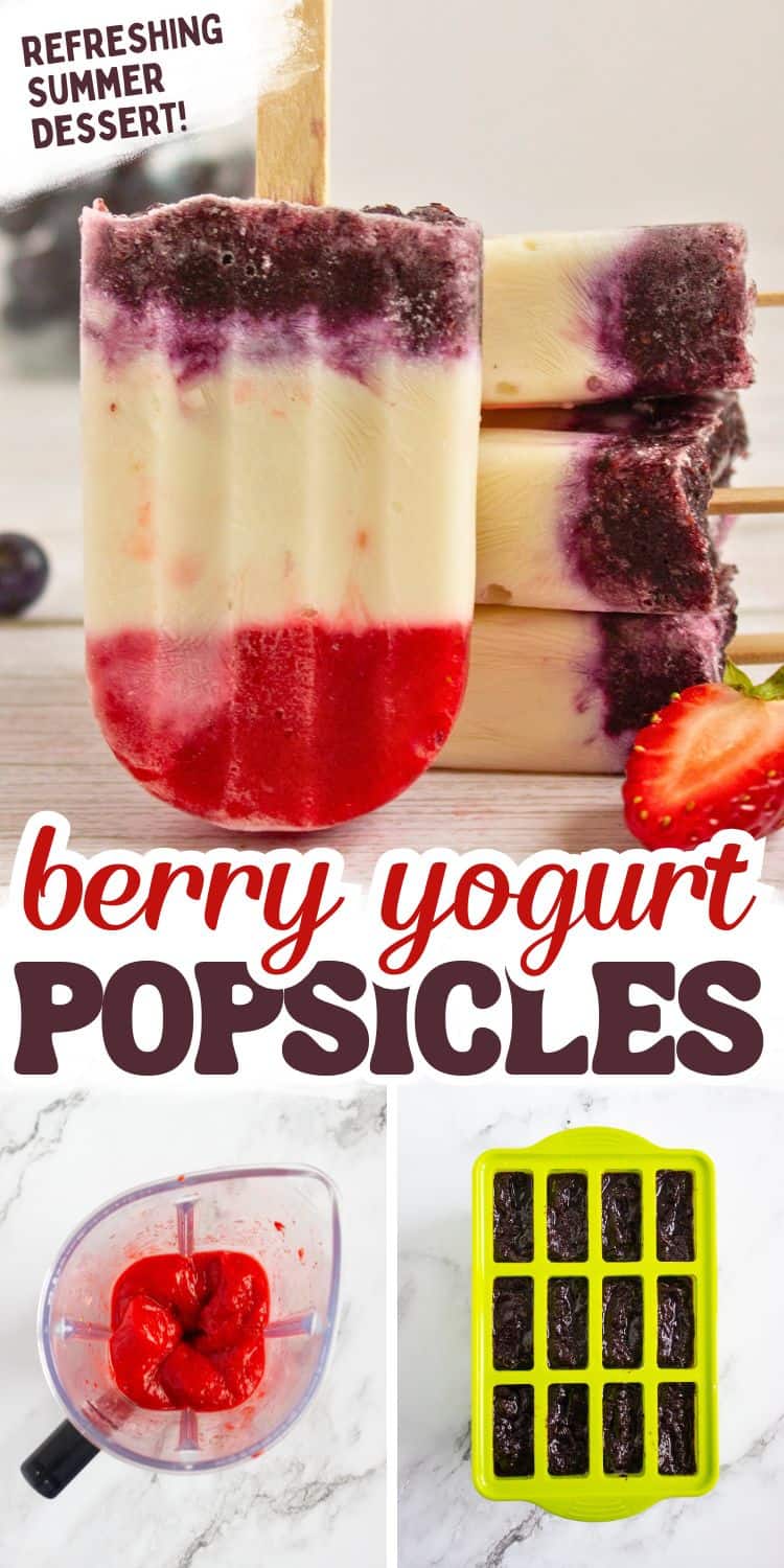 collage of homemade fruit popsicles.