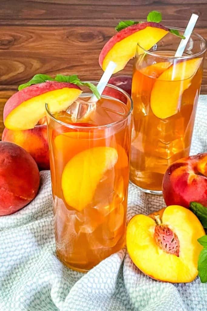 homemade iced tea in glass.