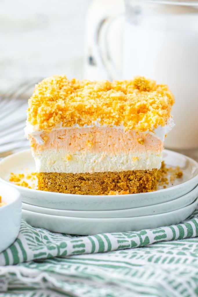 creamsicle layered dessert bar.