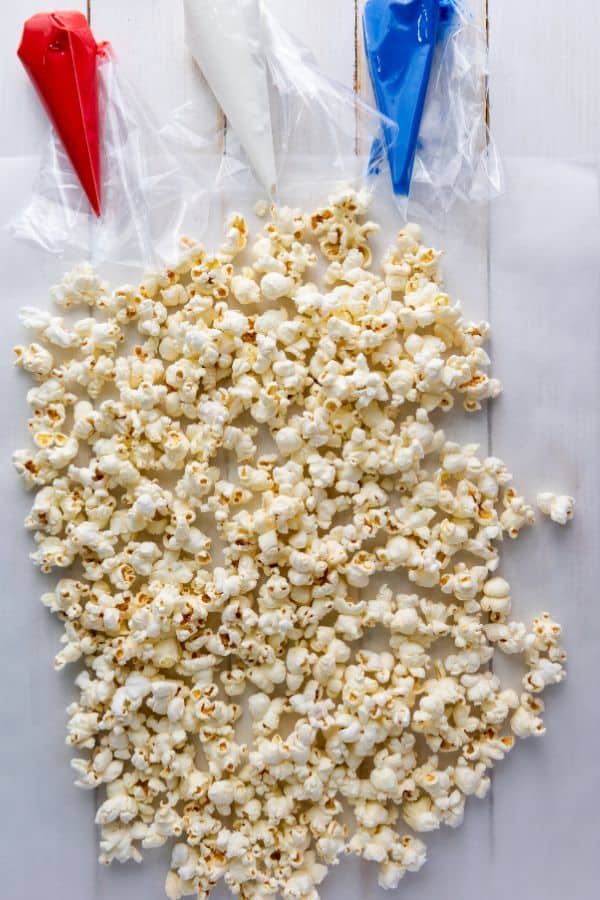 popcorn on paper.