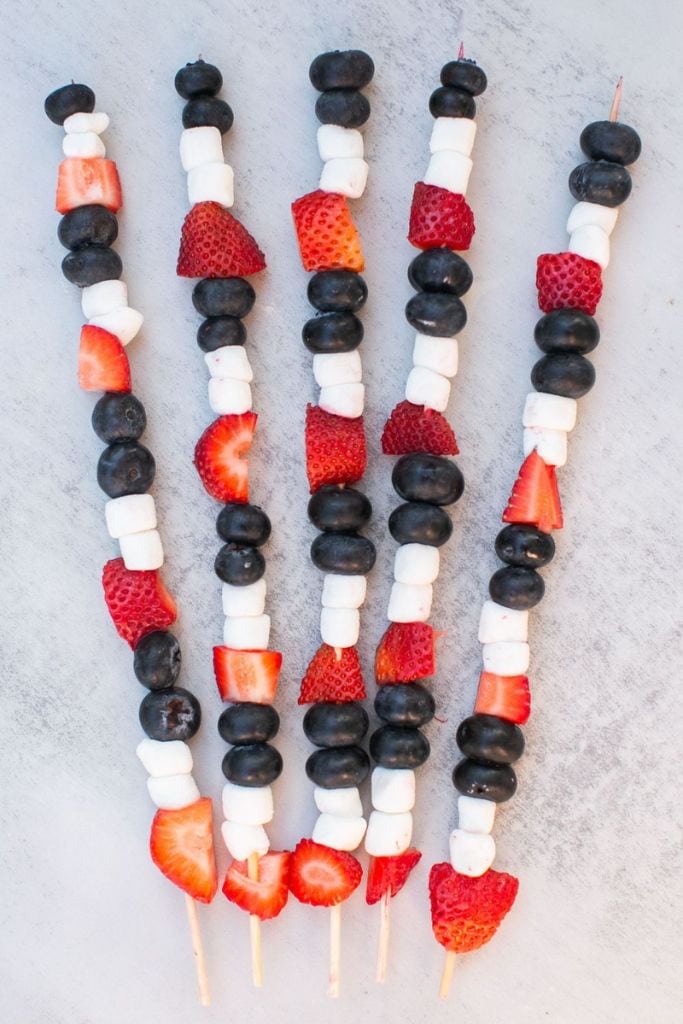 fruit skewers.