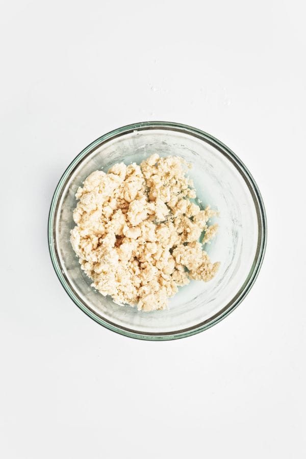 shortbread mixture in bowl.