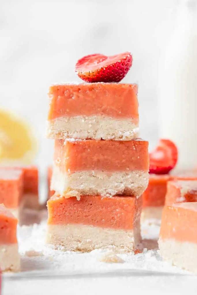 stack of strawberry bars,