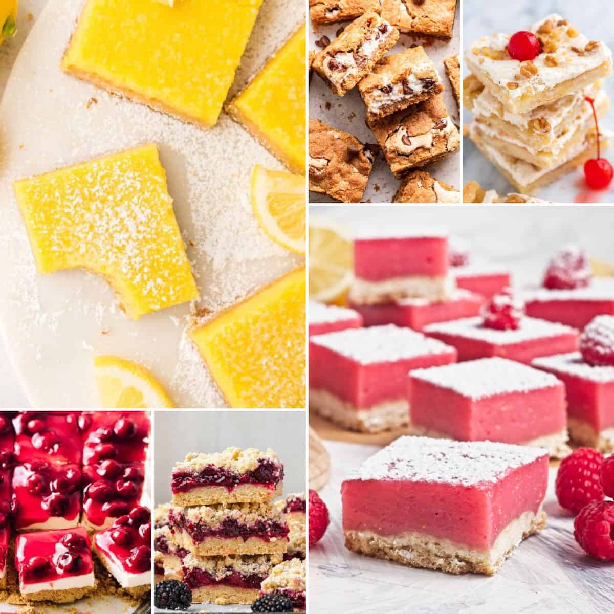 collage of fresh summer dessert bar ideas.