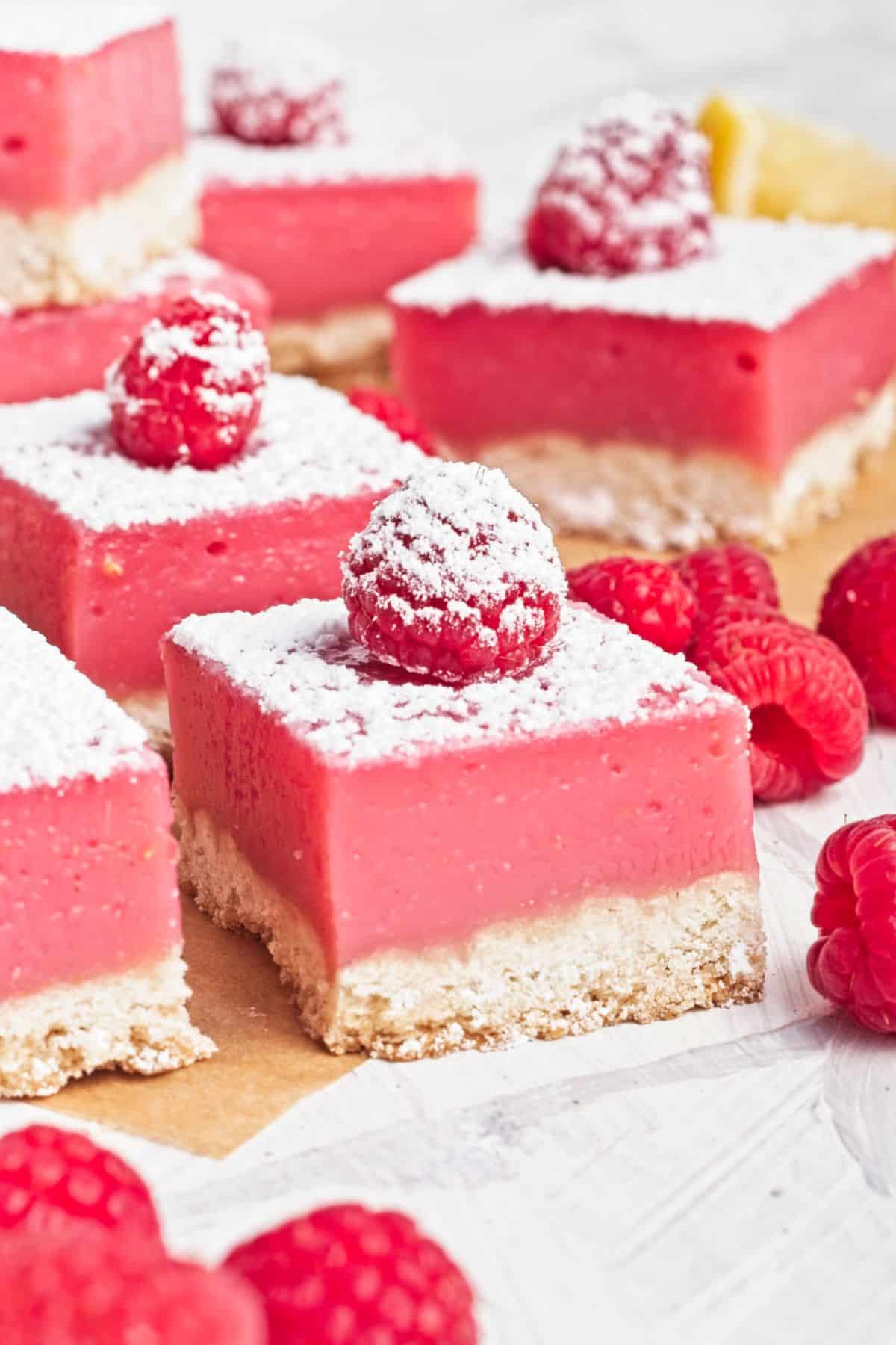 summer dessert bars raspberry flavored.