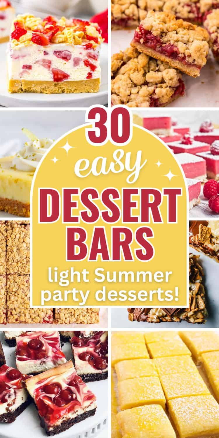 collage of summer dessert bar ideas.