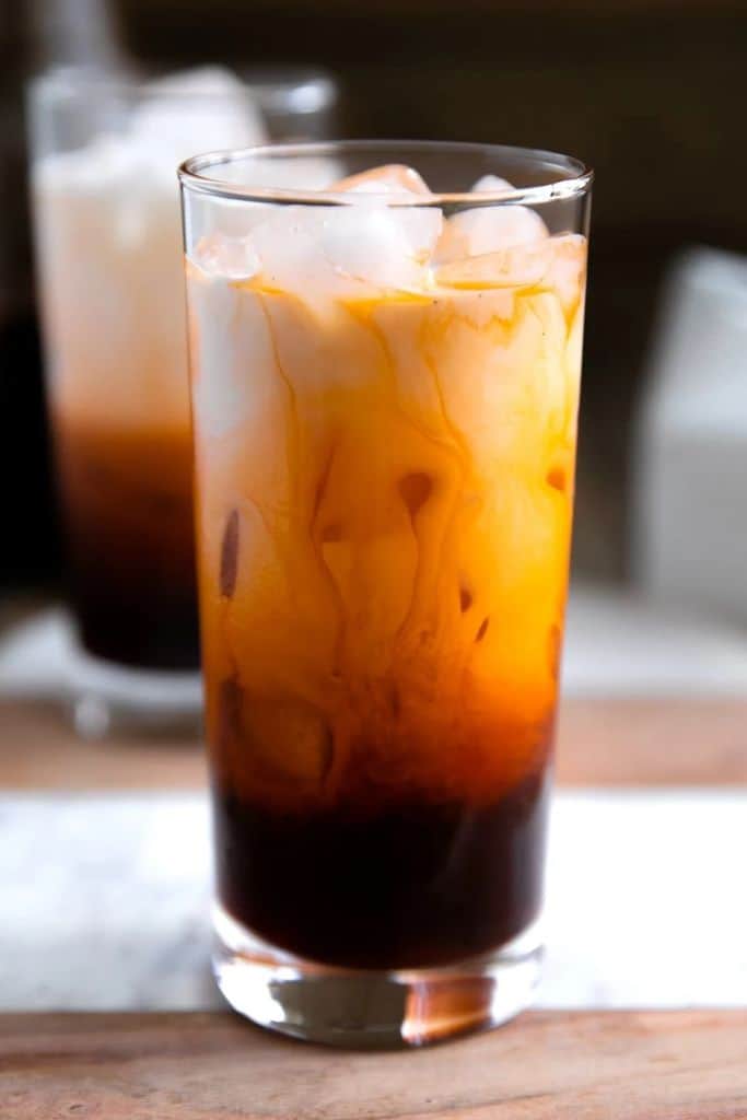 glass of thai iced tea.