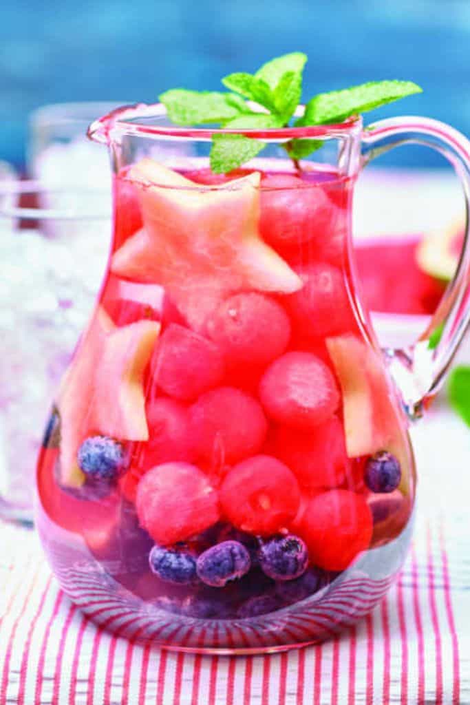 watermelon water in pitcher.