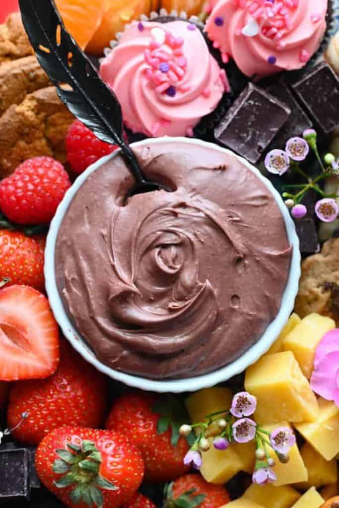 dark chocolate sweet dip in bowl.
