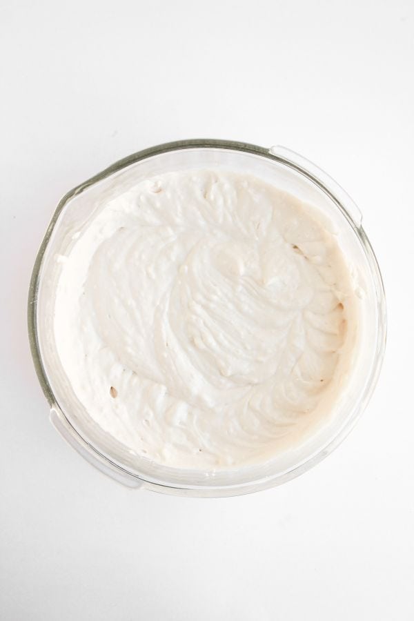 fruit dip with cool whip in bowl.