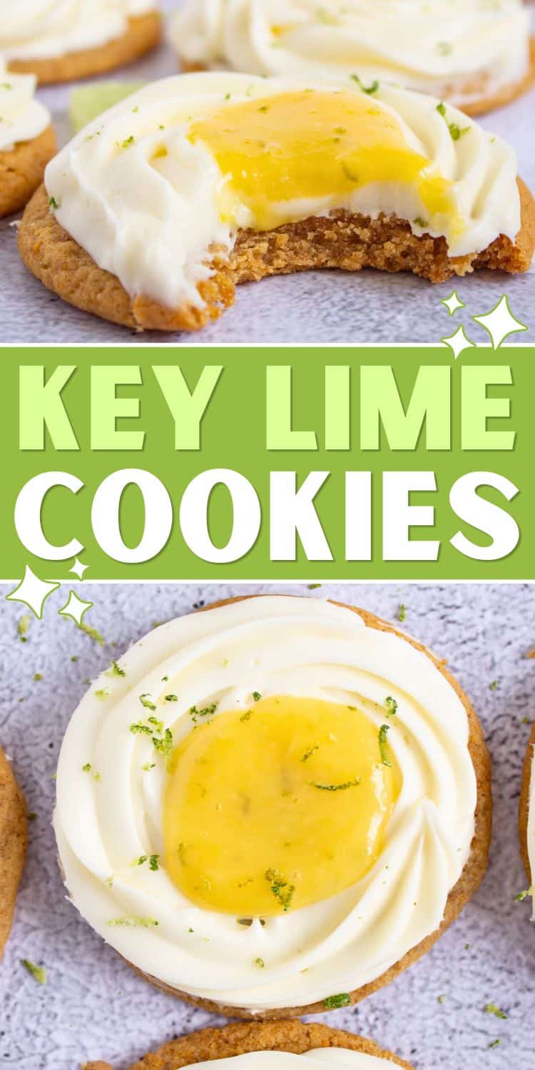 collage of key lime pie cookies.