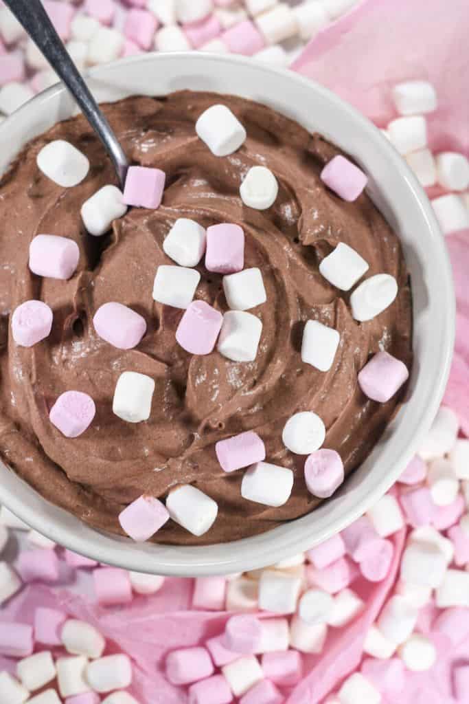 marshmallow and cocoa dessert dip.