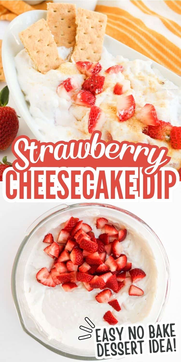 collage of strawberry fruit dip.