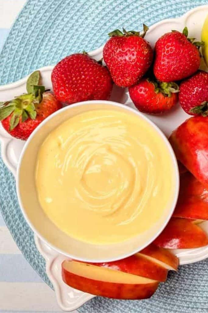 sweet pudding dip for fruit.