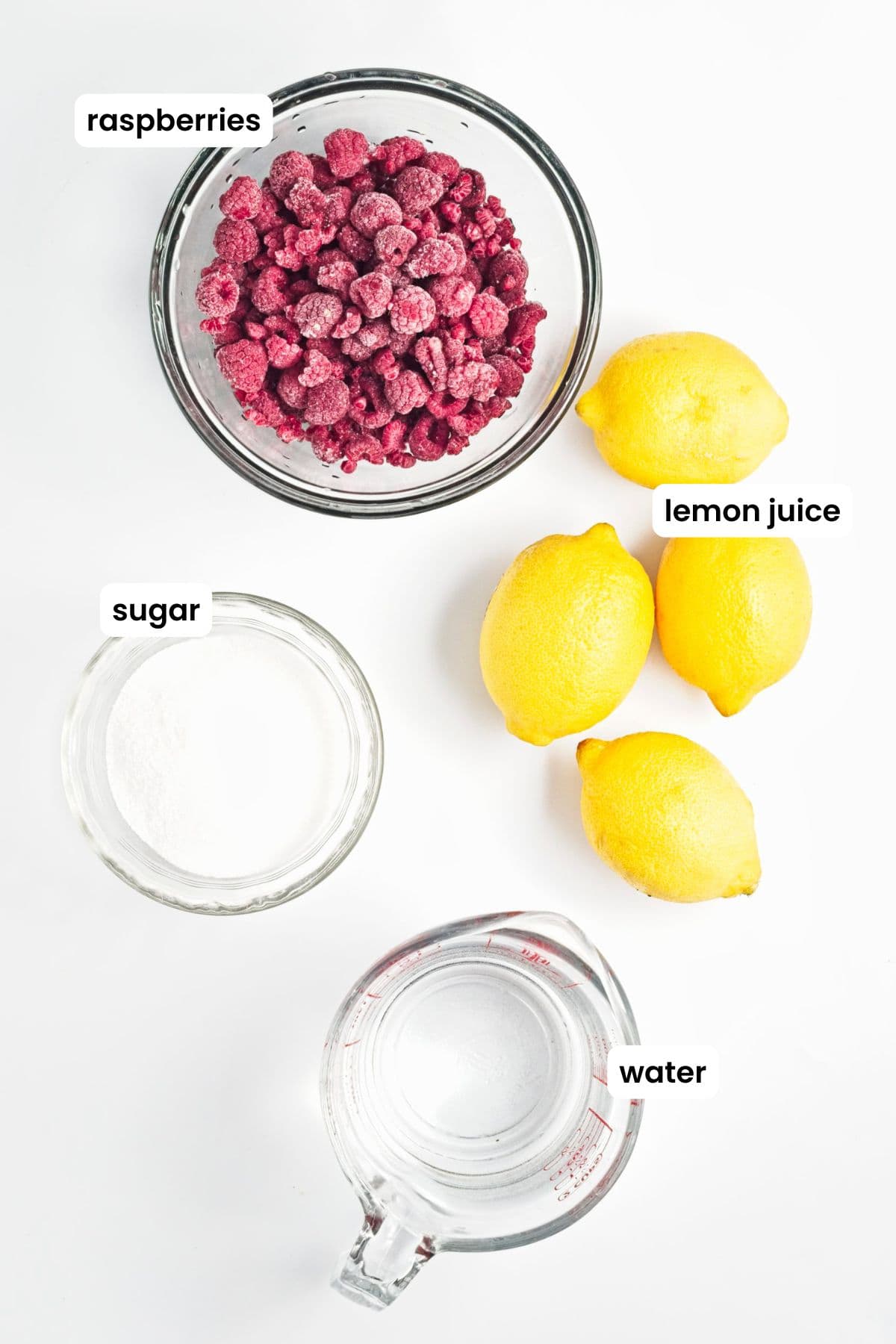 homemade berry popsicles ingredients labelled.