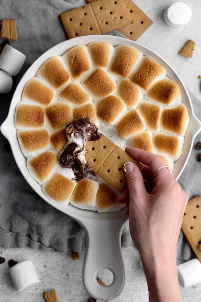 smores dip in bowl.