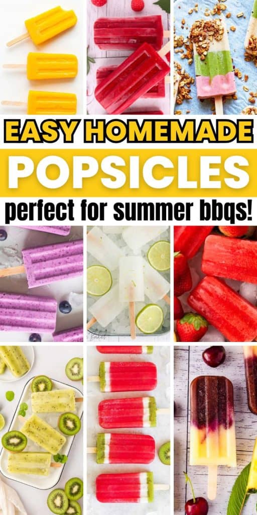 collage of homemade popsicles.