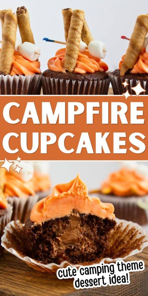 campfire cupcakes collage.